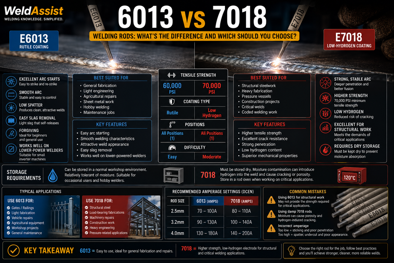 6013 vs 7018 Welding Rods: What’s the Difference and Which Should You Choose?